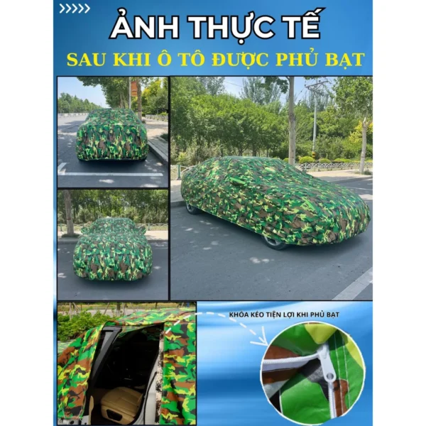 Che Nắng Mưa Oto Vải Dù Rằn Ri Chịu Nhiệt Chống Tịa UA, Chống Thấm Nước Hiệu Quả Dành Cho Xe 4 5 7 Chỗ - Ảnh 4