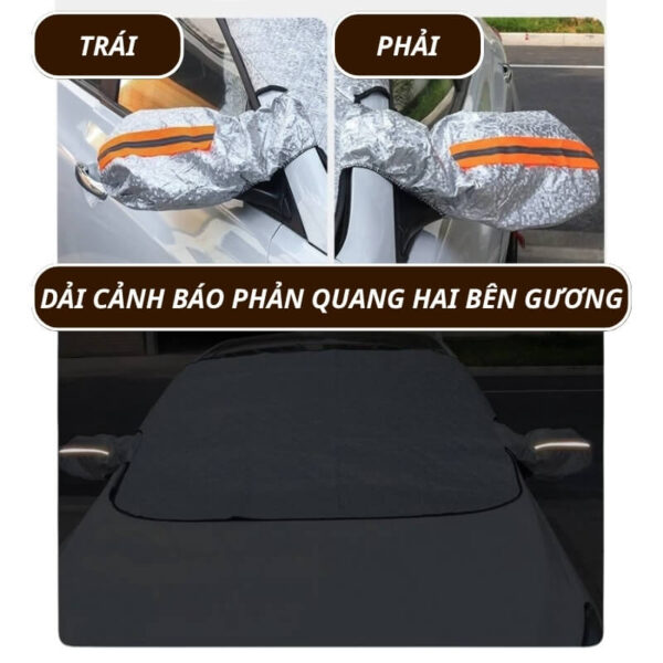 Tấm che nắng kính lái ô tô 4 lớp tráng bạc, có bao tai - Ảnh 4