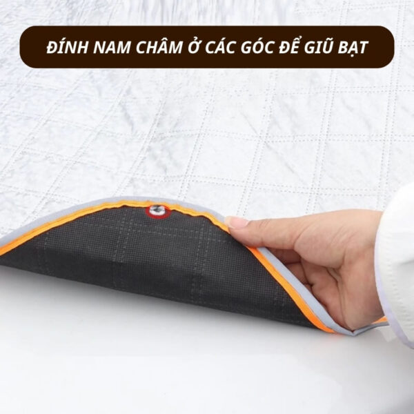 Tấm che nắng kính lái ô tô 4 lớp tráng bạc, có bao tai - Ảnh 2